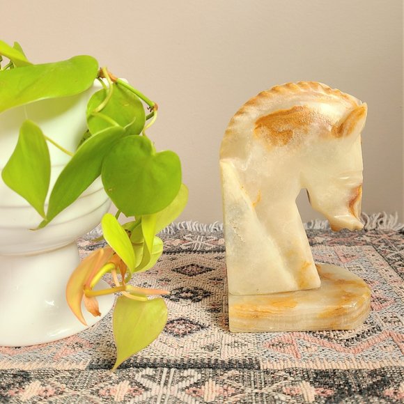 Vintage Onyx Marble Horse Bookend. - Picture 1 of 3